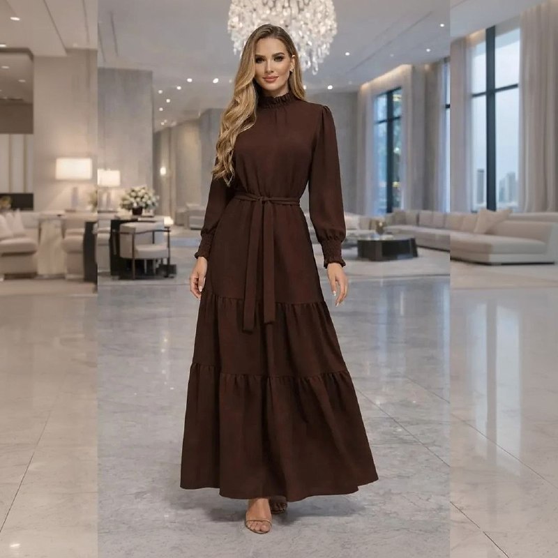 VESTIDO COM MANGA LONGA É ATEMPORAL, ELEGANTE EM 